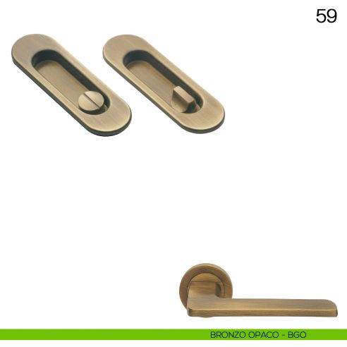 Maniglia incasso ovale con nottolino Manital art.59 bronzato
