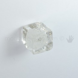 Pomello per mobile vetro pulegoso trasparente Metal Style