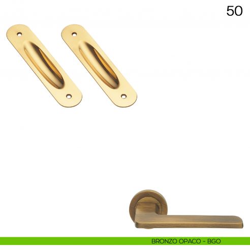 Maniglia incasso ovale cieca Manital art.50 bronzato