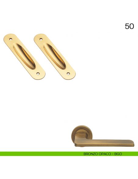 Maniglia incasso ovale cieca Manital art.50 bronzato