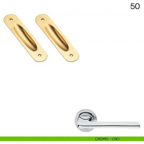 Maniglia incasso ovale cieca Manital art.50 cromato