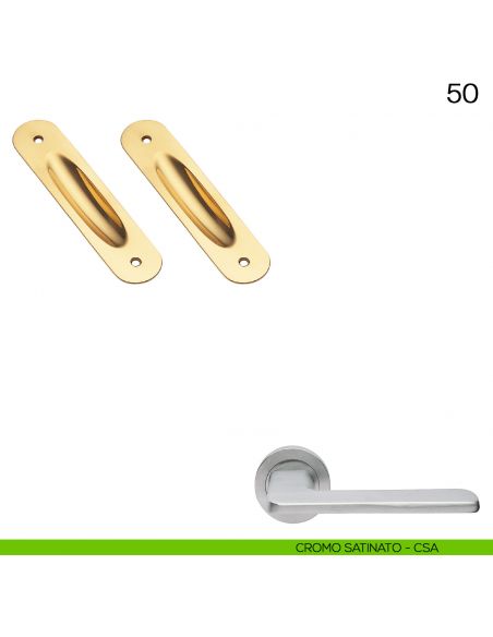 Maniglia incasso ovale cieca Manital art.50 cromato satinato