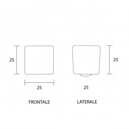 Pomello per mobile vetro pulegoso trasparente Metal Style 2