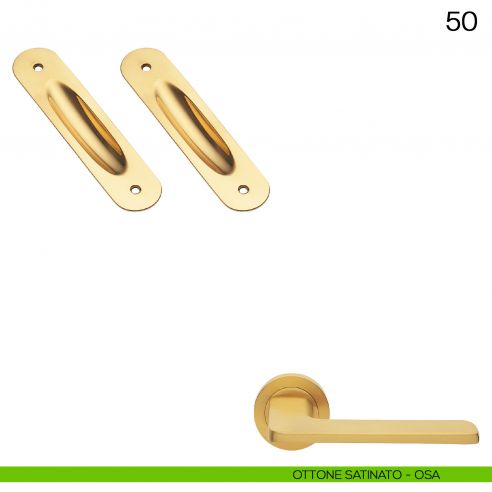 Maniglia incasso ovale cieca Manital art.50 ottone satinato