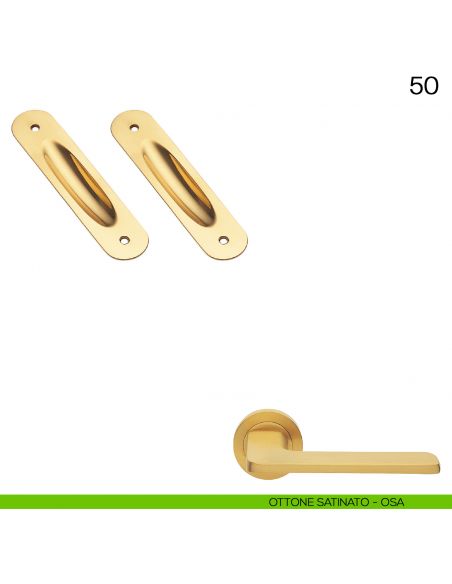 Maniglia incasso ovale cieca Manital art.50 ottone satinato