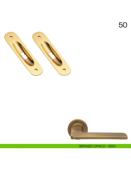 Maniglia incasso ovale foro chiave Manital art.50 bronzato