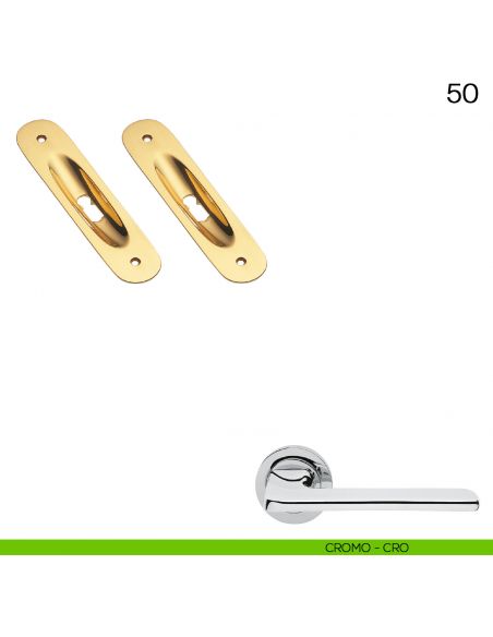 Maniglia incasso ovale foro chiave Manital art.50 cromato