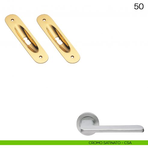 Maniglia incasso ovale foro chiave Manital art.50 cromato satinato