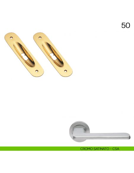 Maniglia incasso ovale foro chiave Manital art.50 cromato satinato