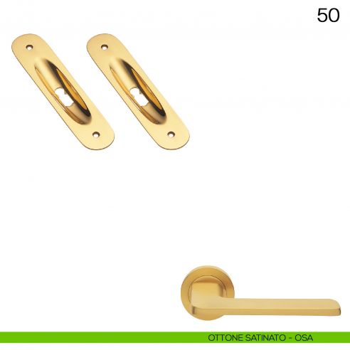 Maniglia incasso ovale foro chiave Manital art.50 ottone satinato