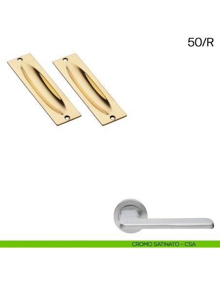 Maniglia incasso rettangolare cieca Manital art.50/R cromato satinato