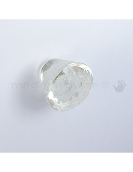 Pomello per mobile vetro pulegoso trasparente Metal Style