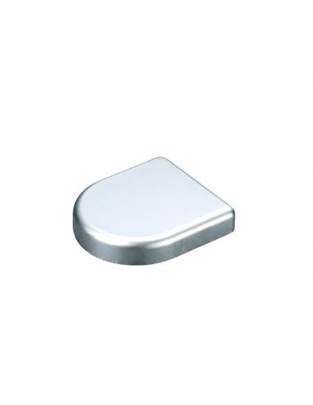 Placchetta copriscatolina semitonda argento satinato Salice P2CBA09 per cerniera per anta in vetro