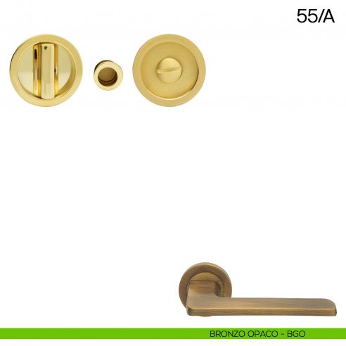 Maniglia incasso tonda con nottolino e trascinatore Manital art.55/A bronzato