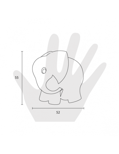 Pomello per mobile Metal Style elefante disegno