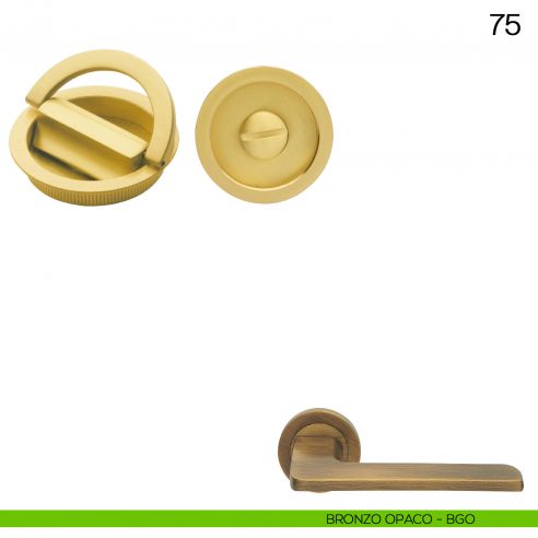 Maniglia incasso tonda con nottolino ad anello Manital art.75 bronzato