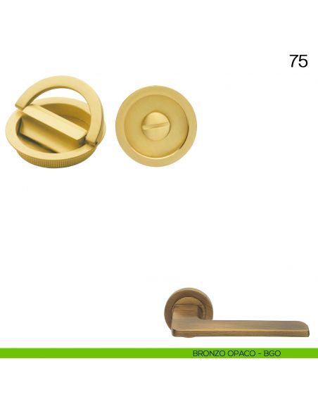 Maniglia incasso tonda con nottolino ad anello Manital art.75 bronzato