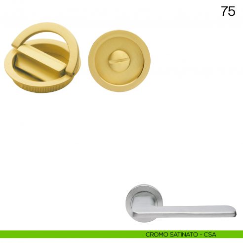 Maniglia incasso tonda con nottolino ad anello Manital art.75 cromato satinato