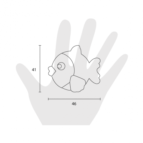 Pomello per mobile Metal Style pesce disegno