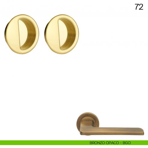 Maniglia incasso tonda con presa da ambo i lati Manital art.72 bronzato