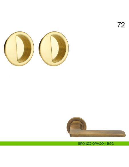 Maniglia incasso tonda con presa da ambo i lati Manital art.72 bronzato