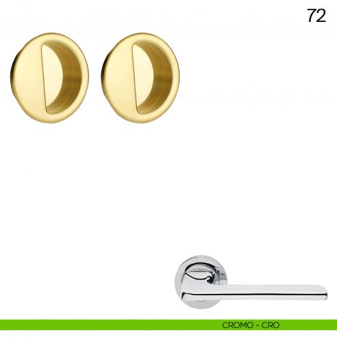 Maniglia incasso tonda con presa da ambo i lati Manital art.72 cromato