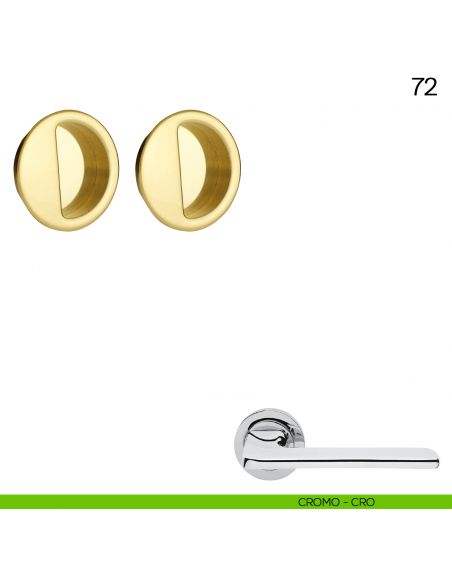 Maniglia incasso tonda con presa da ambo i lati Manital art.72 cromato