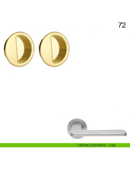 Maniglia incasso tonda con presa da ambo i lati Manital art.72 cromato satinato