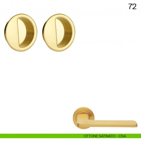Maniglia incasso tonda con presa da ambo i lati Manital art.72 ottone satinato