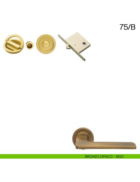 Maniglia incasso tonda con nottolino con anello, trascinatore e serratura Manital art.75/B bronzato