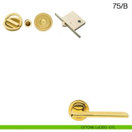 Maniglia incasso tonda con nottolino con anello, trascinatore e serratura Manital art.75/B 2