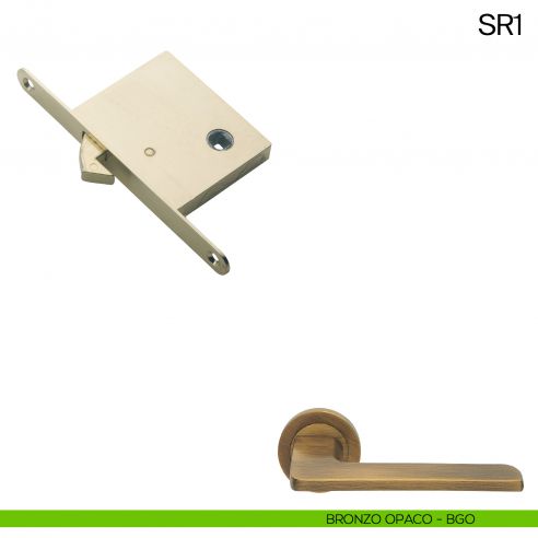 Serratura a gancio con nottolino Manital SR1 bronzato