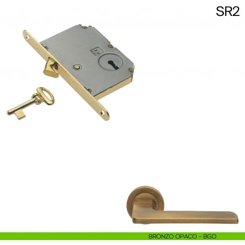 Serratura a gancio con chiave pieghevole Manital SR2 bronzato