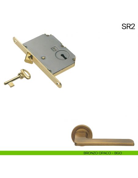 Serratura a gancio con chiave pieghevole Manital SR2 bronzato