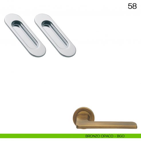 Maniglia incasso ovale cieca Manital art.58 bronzato