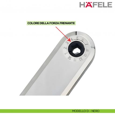 Meccanismo per anta a ribalta Kessebohmer Huwil Hafele Maxi Modello D distanza dal bordo 37 mm