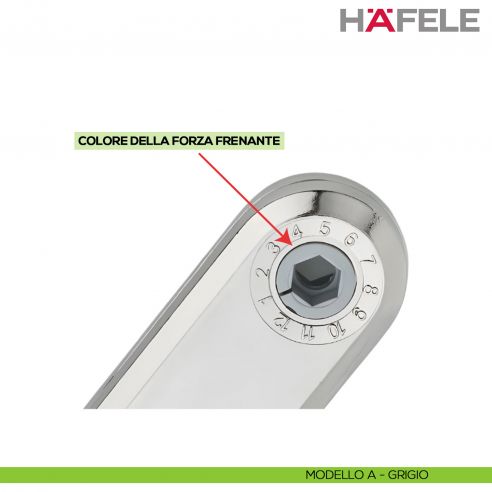 Guarnitura per anta a ribalta Kessebohmer Huwil Hafele Maxi Modello A distanza dal bordo 37 mm