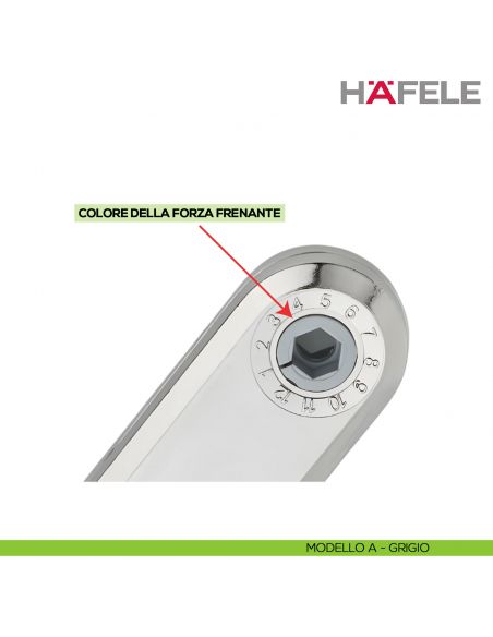 Guarnitura per anta a ribalta Kessebohmer Huwil Hafele Maxi Modello A distanza dal bordo 37 mm