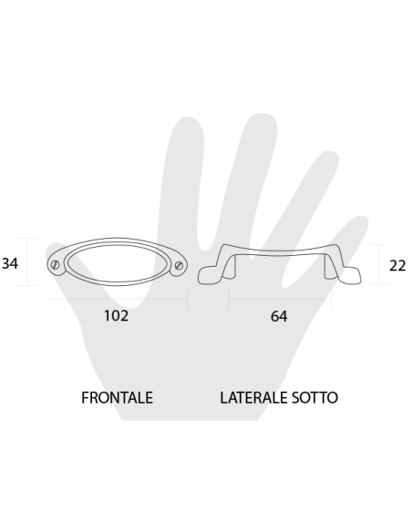 Maniglia per mobile Metal Style disegno