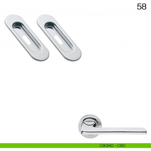 Maniglia incasso ovale foro chiave Manital art.58 cromato