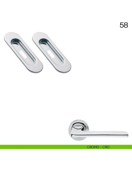 Maniglia incasso ovale foro chiave Manital art.58 cromato