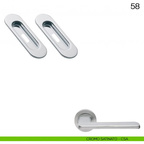 Maniglia incasso ovale foro chiave Manital art.58 cromato satinato