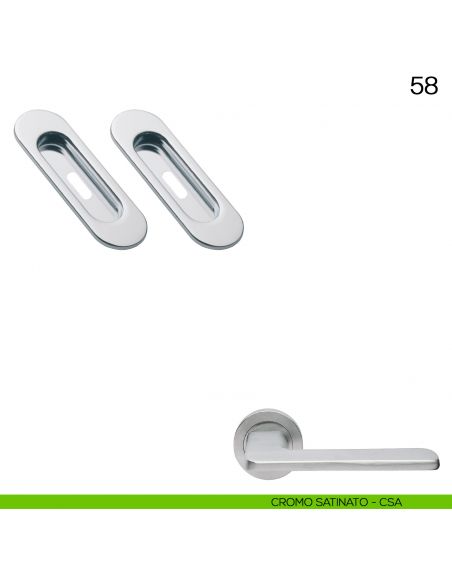 Maniglia incasso ovale foro chiave Manital art.58 cromato satinato