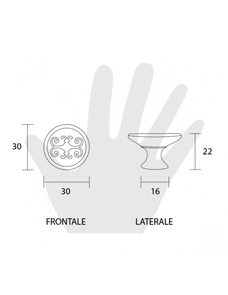 Pomello per mobile Metal Style disegno