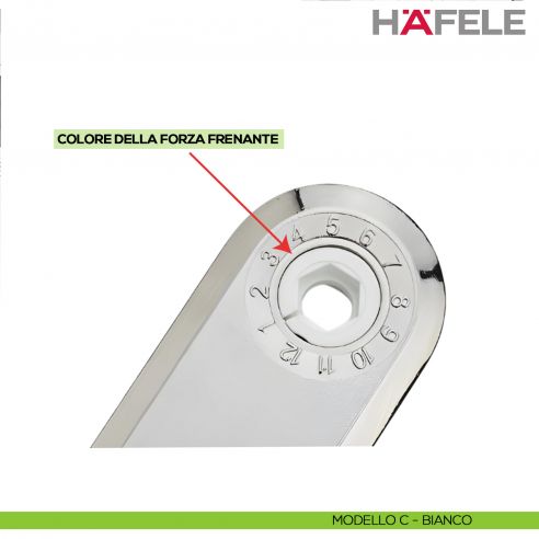Snodo per anta a ribalta Kessebohmer Huwil Hafele Maxi Modello C distanza dal bordo 28 mm