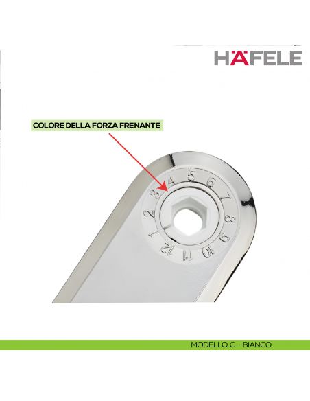 Snodo per anta a ribalta Kessebohmer Huwil Hafele Maxi Modello C distanza dal bordo 28 mm