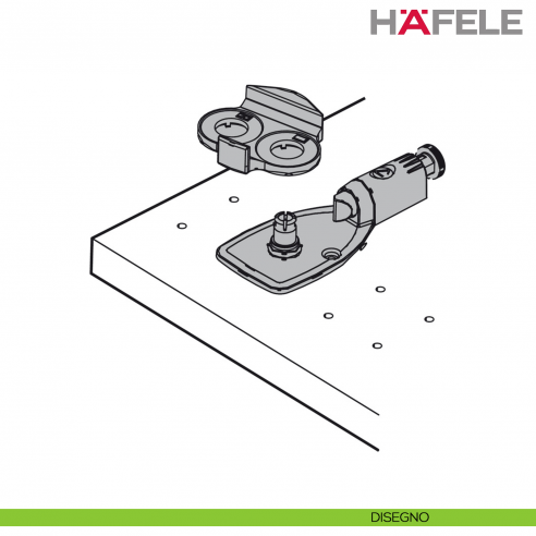 Ammortizzatore per guarnitura anta a ribalta Maxi Kessebohmer Huwil Hafele - disegno