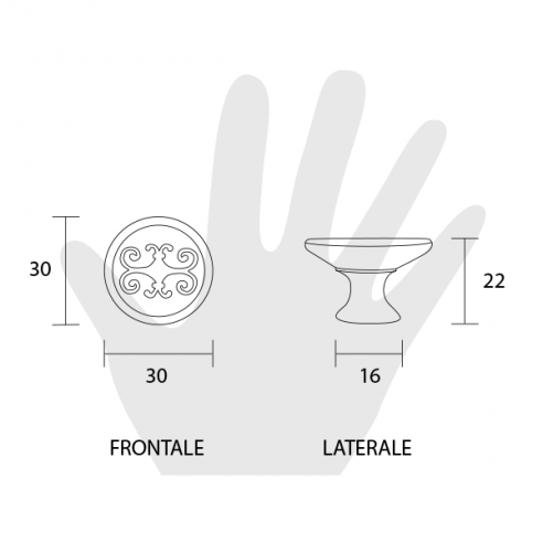 Pomello per mobile Metal Style disegno