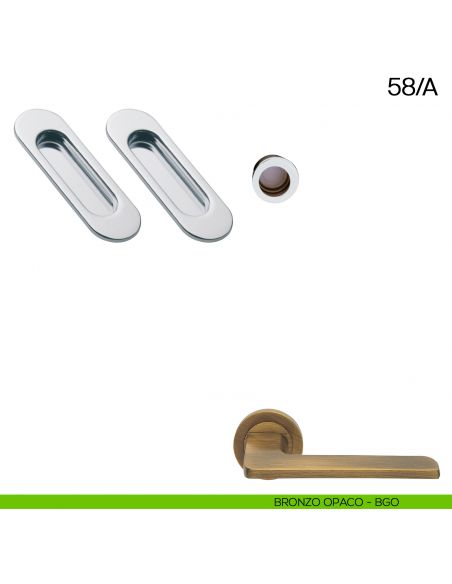 Maniglia incasso ovale cieca con trascinatore Manital art.58/A bronzato