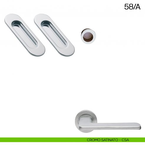 Maniglia incasso ovale cieca con trascinatore Manital art.58/A cromato satinato